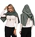 Posyra Women Men Fashion Shaw Vintage Goth Costume Scarf Cape Multifunctional Hooded Cowl Medieval Cape Shawl Scarfs（Grey）