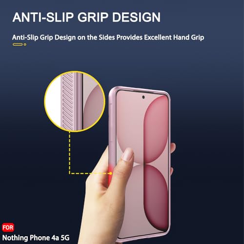 Image of TheGiftKart Liquid Silicon Back Cover Case for Nothing Phone 4a 5G | Shockproof Military Grade Protection | Micro-Fibre Cloth On Inner Side | Anti-Slip Grip Back Case for Nothing Phone 4a (TPU, Pink)