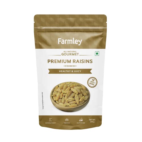 Image of Farmley Prasadam Makhana Fox Nuts 100 g Big Size Phool Makhana Indian SnacksFarmley Premium Raisins- 200g Kishmish Dry fruit Healthy snacks Ready to eat Vegan Gluten free Non Gmo Trans fat free