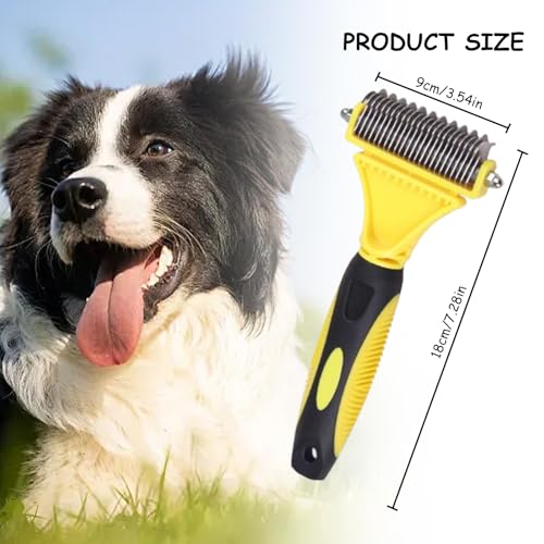 Noaxylic TierhaarbüRste, Katzen und HundebüRste, Katze Langhaar, HundebüRste Unterwolle, Entfernt Unterwolle, Pet Safe Dematting Comb für Langhaar und Kurzhaar, Selbstreinigende HaustierbüRste