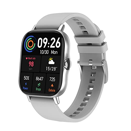 Xyfw 1.78 Pulgadas Smart Watch DT94 Pantalla Completa BT Llamada por Alto Tiempo De Espera Y Reloj Inteligente De Mujer Monitoreo De Ritmo Cardíaco para Android iOS,Plata