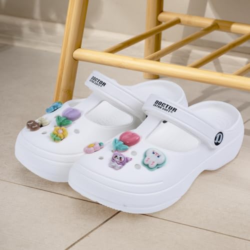Image of DOCTOR EXTRA SOFT Women's Classic Charms Clogs /Sandals with Adjustable Back Strap for Adult | Comfortable & Light Weight | Stylish & Anti-Skid |Waterproof & Everyday Use Mules for Girls & Ladies D-511
