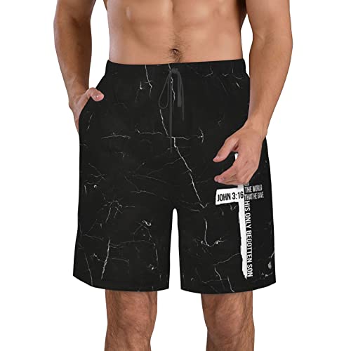 John 3:16 for God So Loved The World Cross, Christian, Faith Men's Running Shorts Gym Workout Quick Dry Mens Shorts2