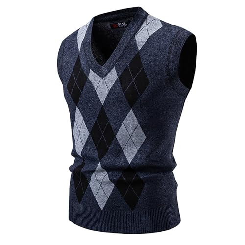 Pull tricot homme sans manches mode automne hiver layering vêtement
