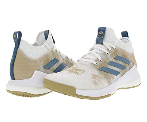 Adidas Women's Crazyflight Volleyball Sneaker, Beige Tone/Orbit Indigo/Gold Metallic, 8.5 #TOP2