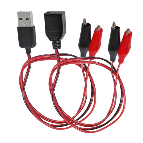 Image of 8PCS USB to Alligator Clip Adapter Cable Male Female USB to Alligator Clip Probe USB Cables with Alligator Clip for Circuit Test