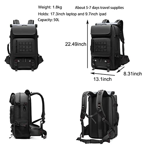 Dbnau Travel Backpack, 17 Inch Business Laptop Backpack, Separate Shoe Bag And Hidden Usb Charging Port, Waterproof Anti-Theft Durable College School Gift Backpack For Men Women (Black 50L, 22Inch) #TOP3
