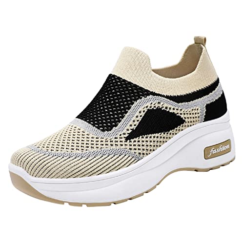 Zapatillas de lona para mujer con suela gruesa cómoda y malla transpirable de verano