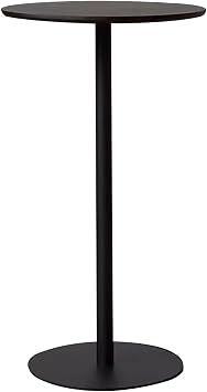 Round Bar Table, Sofa End Coffee Table, Bistro Pub Table Modern Simple Metal Frame End Table, Metal Accent Table for Small Spaces, Kitchen Dining Desk Black Size 40x40x50cm