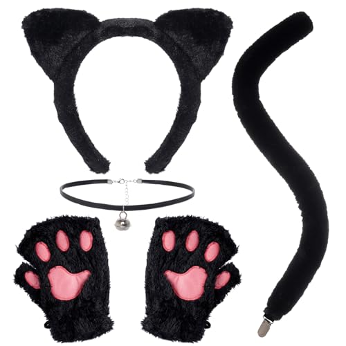 DXGSHSA Black Cat Costumes Set Halloween Party Cosplay Costumes for Women