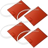 Rossesay 4 Pcs Hive Electric Heater Plate Silicone Heating Pad Beehive Heater Mat 12v 12w Heating Pad for Car Dough Riser Heating Mat Food Warming Pads Beekeeper Bee Keeping Equipment, 12x10cm