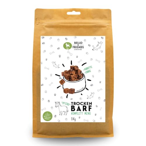Bello & Friends Trockenbarf Komplett Pferd, Hundefutter, 1 kg