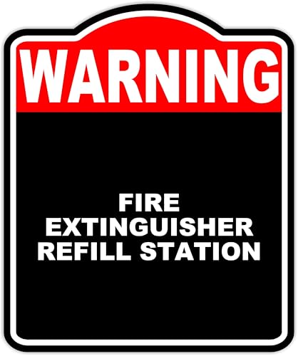 FIRE EXTINGUISHER REFILL STATION Warning Red Black Aluminum Composite Sign 15 x 18 inches