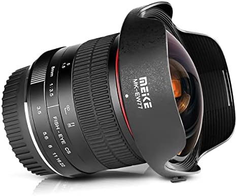 Meike 8mm f3.5 Ultra Wide Angle Fisheye Lens for All EOS EF Mount DSLR Cameras EOS 70D 77D 80D Rebel T7i T6i T6s T6 T5i T5 T4i T3i SL2,etc