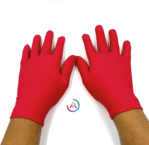 Image of Aone Premium Microfiber Lint Free Red Hand Gloves 1 Pair Anti-Smear /Anti-Fingerprint for Quality Check /Scratch-free Handling for Jewellery /Diamond /Gemstone, Watch Boutique, Sun & Dust Protection