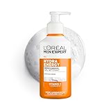 L'Oréal Men Expert belebende & sanfte Gesichtsreinigung für Männer, Waschgel für müde aussehende Männerhaut, Herren Cleanser für das Gesicht mit Vitamin C und Ceramiden, Hydra Energy 260 ml