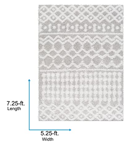 Artistic Weavers Hapsburg Moroccan Shag Area Rug, 5'3" X 7'3", Light Gray #TOP1