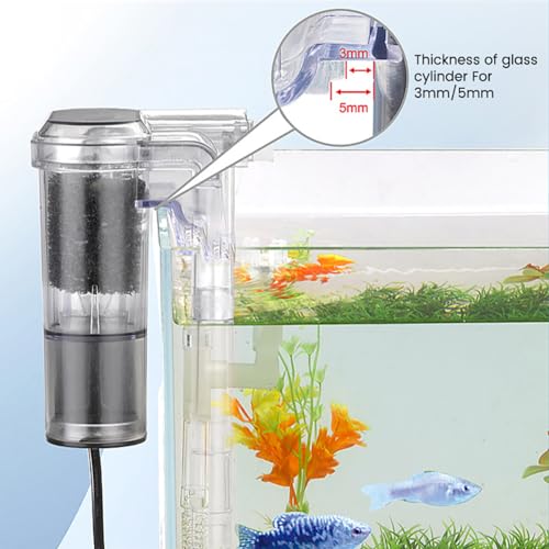 Image of Aquarium Filter, Mini Quiet USB Waterfall Fish Tank Filter, Adjustable Water Flow Oxygen Increasing Wall Mounted USB Filting Equipment for Aquariums Fish Tank,2.5W