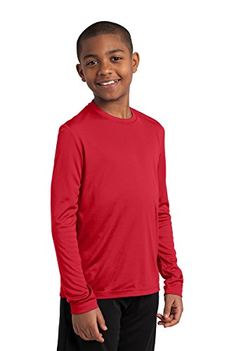Sport-Tek Youth Long Sleeve Posicharge Competitor Tee M True Red #TOP3