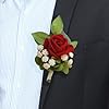 Amazon.com: Fiwisora Wedding Velvet Rose Boutonniere Flower for Men Set ...