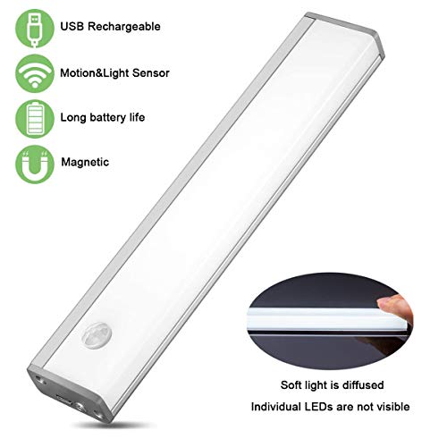 Preisvergleich Produktbild led schrankbeleuchtung wiederaufladbar,unterbauleuchte batterie mit Bewegungsmelder USB Wiederaufladbare kabinett beleuchtung schrank lampen innen