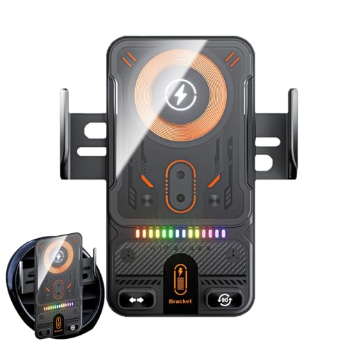 Wireless Phone Charger for Car   15W Fast Charging Air Vent Cradle | Auto Clamping Car Phone Holder for Music Control, Video Streaming, Daily Commuting, Long Distance Travel, Family Vacation