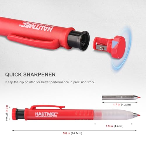 Cinta Métrica Hautmec 25 pies con Lápiz Carpintero miniatura 5