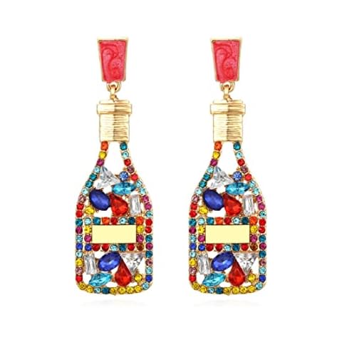 Beaded Champagne Bottle Earrings for Women Cover