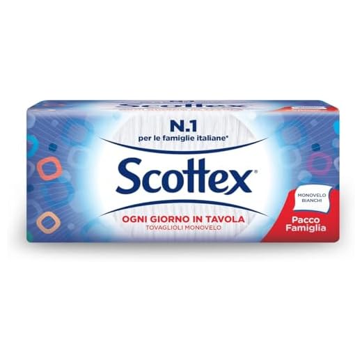 Scottex Tovaglioli Monovelo, Formato Famiglia, Con Carta Certificata FSC, Confezione da 200 Tovaglioli