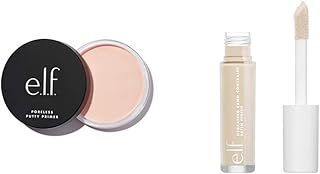 e.l.f. Poreless Putty Primer, Minimizes Pores & Preps Skin, 0.74 Oz (21g) & Hydrating Camo Concealer, Satin Finish, Conceals, Corrects & Highlights, Fair Warm, 0.203 Fl Oz (6mL)