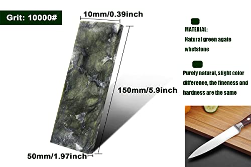 Cbright Knife Sharpening Stone,10000 Grit Sharpener Whetstone Final Fine Polishing Natural Green Honing Oilstone For Knives Tools,Cutting Tools (5.9X1.97X0.39Inch) #TOP1