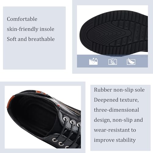 NELSBREXMen's Suede Leather Flat Orthopedic Oxford Shoes Vintage Round Toe Breathable Non-Slip Lace-up Casual Derby Shoes Walking Driving Business Formal Sneakers4