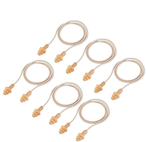 Protetores de ouvido WINOMO 50 pares reutilizáveis de silicone macio com fio para dormir e proteção