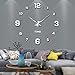 VANGOLD Large Wall Clock DIY Wall Decorations 3D Sticker Frameless Clock for Home Living Room Bedroom Office Decor