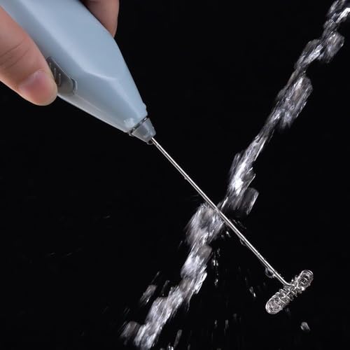 Image of Bonsenkitchen Electric Milk Frother with Stand Handheld Whisk Beater Foam Maker for Mocktails Coffee Latte Matcha Foamer Cappuccino Lemonade(Gray)