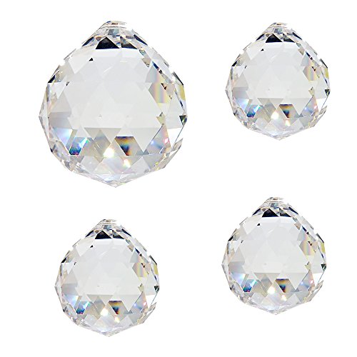 Christoph Palme Leuchten Set Kristallglaskugel ø 30/40 mm Bleikristall Regenbogenkristall zum aufhängen Fensterschmuck für Feng Shui und Waldorf Kristallglas Kristallkugeln Sonnenfänger