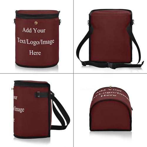Image of Wudan Custom Burgundy Red Garbage Trash Can with Lid Lid Leak Proof Hanging Trash Can for Car Storage Organizer
