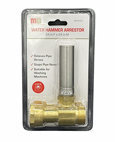 Waterhamer-arrestor, geschikt voor Britse wasmachines, 1,9 cm mannelijk - vrouwelijk, voorkomt luid slaan van buizen, buisschade.