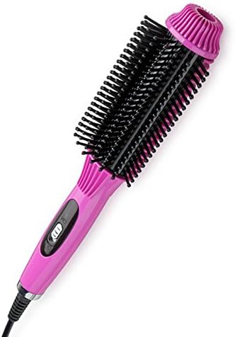 Danolsmann Electric Hair Curler Comb Round Brush Hair Styling Tool (Pink)