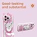 GYHZKA Cartoon Case for iPhone 14 Pro Max 6.7'', Cute Cat Phone Holder Stand with Makeup Mirror, Kawaii Phone Cases, Funny Cool Unique Protective Cover for Women Teen Girls Kids