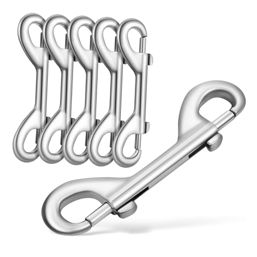 GRIRIW 6pcs Double Ended Snap Hooks for Pets Durable Zinc Alloy Clips Secure Bolt Mechanism for Dog Leashes and Key Chains Versatile for Outdoor Use