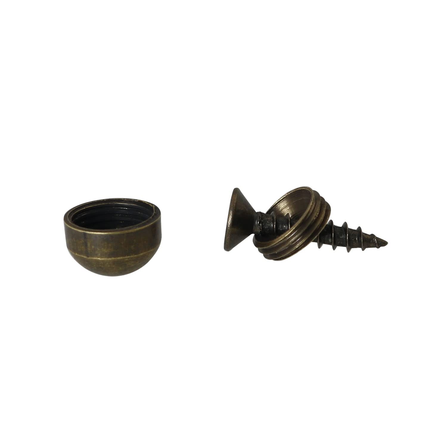 8pcs Pure Brass Decorative Screws with Caps Used as Mirror Screw Mirror Fixing Screws Cover Self-Tapping Screws (9mm, Bronze)