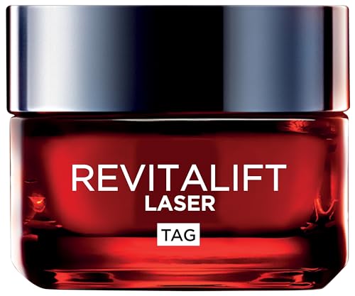 L'Oréal Paris Crème de jour anti-âge triple puissance pour femme : soulage les rides, avec pro-rétinol, acide hyaluronique et vitamine C - Revitalift Laser, soin hydratant raffermissant, 1 x 50 ml