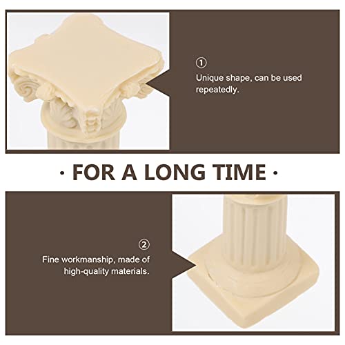 Generic 5Pcs Roman Pillar Statues Greek Columns Candle Holder Mini Resin Roman Pillar Statue Resin Candlestick Stand Wedding Table Decoration Garden Beige, 3X6.5Cm, Aazs38Jz13K511Sbc3Ezp #TOP7