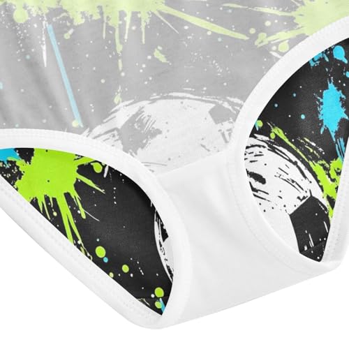 Toddler Panties, Soccer Ball Splash Girls Underwear Cotton, 2–8 Years4