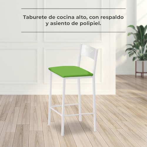 Tabourets de cuisine hauts ASTIMESA avec dossier structure blanche - 3