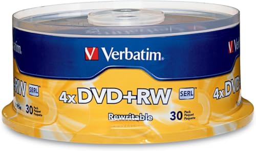 Image of Verbatim DVD+RW 4.7GB 120Min Up to 4X Blank Discs Rewritable Up to 1000 Times - Spindle (Pack of 180)