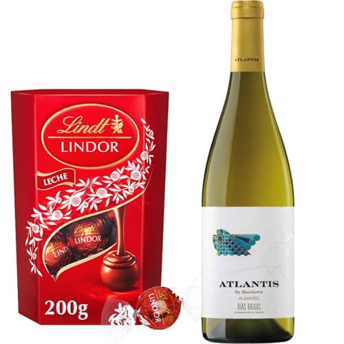 Atlantis - Albariño | Con Lindor 200g | Blanco atlántico vibrante | Regalo fresco y delicioso | Ideal para disfrutar en pareja