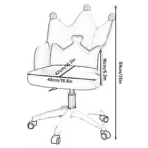 Chaise de bureau en velours beige réglable fauteuil confortable salon et chambre - 3