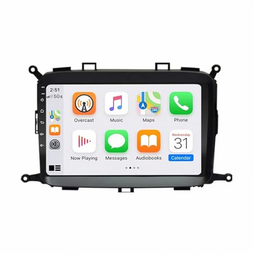 Radio de coche 2 DIN para aparcar fácil tu KIA Carens con cámara de visión trasera y manos libres